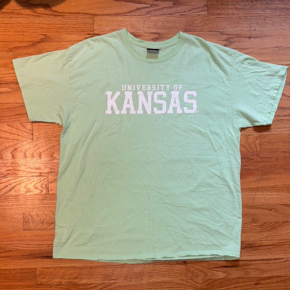 MV Sport Light Green University of Kansas Tee